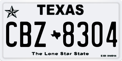 TX license plate CBZ8304