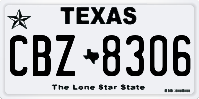 TX license plate CBZ8306