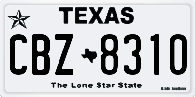 TX license plate CBZ8310