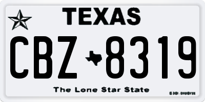 TX license plate CBZ8319