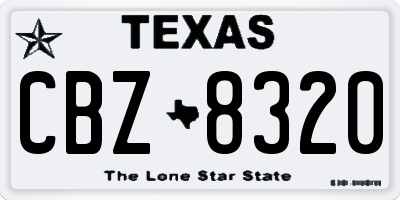 TX license plate CBZ8320