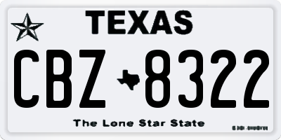 TX license plate CBZ8322