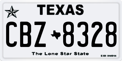 TX license plate CBZ8328