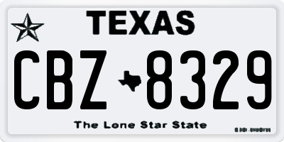 TX license plate CBZ8329