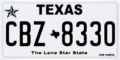 TX license plate CBZ8330