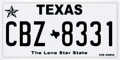 TX license plate CBZ8331