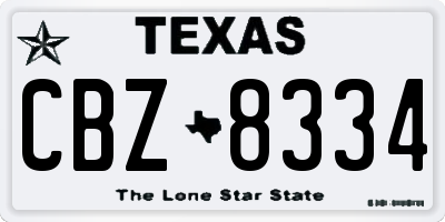 TX license plate CBZ8334