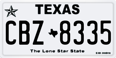 TX license plate CBZ8335