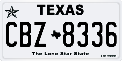 TX license plate CBZ8336