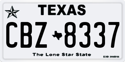 TX license plate CBZ8337