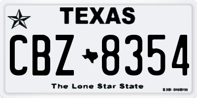 TX license plate CBZ8354
