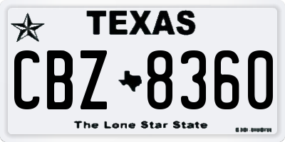 TX license plate CBZ8360