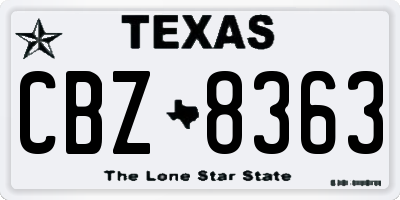 TX license plate CBZ8363