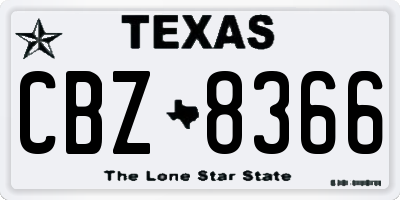 TX license plate CBZ8366