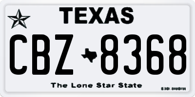 TX license plate CBZ8368