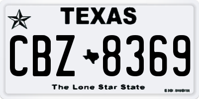 TX license plate CBZ8369