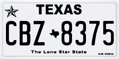 TX license plate CBZ8375