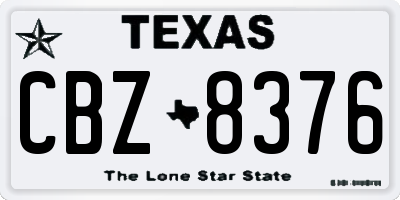 TX license plate CBZ8376