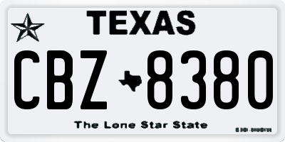 TX license plate CBZ8380