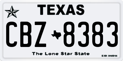 TX license plate CBZ8383