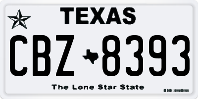 TX license plate CBZ8393