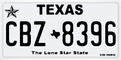 TX license plate CBZ8396