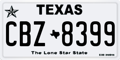 TX license plate CBZ8399