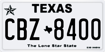 TX license plate CBZ8400