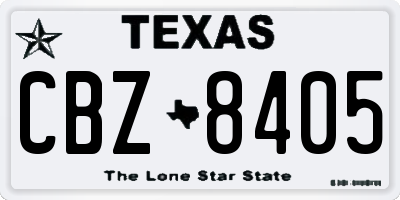 TX license plate CBZ8405