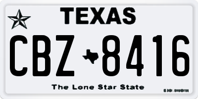 TX license plate CBZ8416