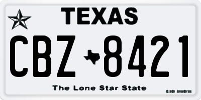 TX license plate CBZ8421