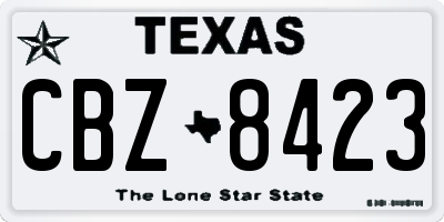 TX license plate CBZ8423