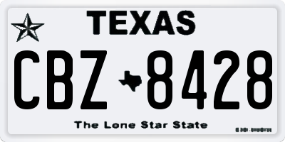 TX license plate CBZ8428