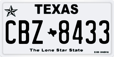 TX license plate CBZ8433