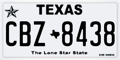 TX license plate CBZ8438