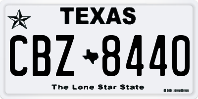 TX license plate CBZ8440