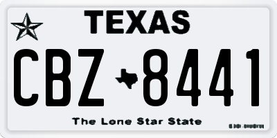 TX license plate CBZ8441