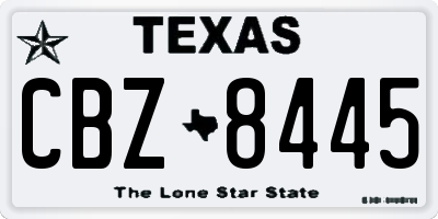 TX license plate CBZ8445