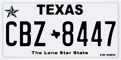 TX license plate CBZ8447
