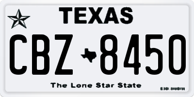 TX license plate CBZ8450