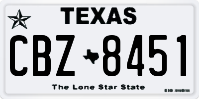 TX license plate CBZ8451