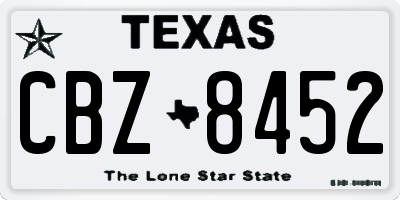 TX license plate CBZ8452