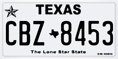 TX license plate CBZ8453