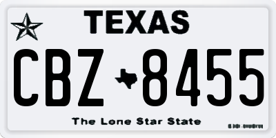 TX license plate CBZ8455