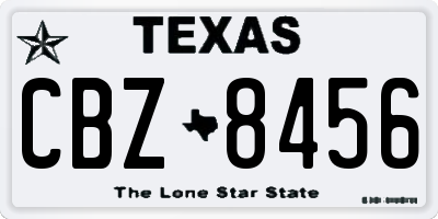 TX license plate CBZ8456