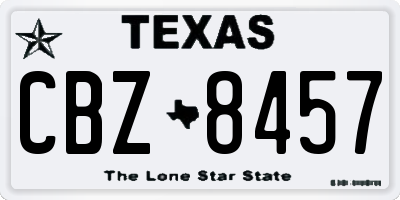 TX license plate CBZ8457