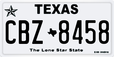 TX license plate CBZ8458