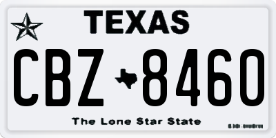 TX license plate CBZ8460
