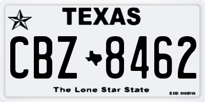 TX license plate CBZ8462
