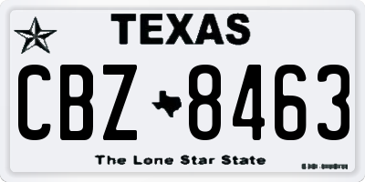 TX license plate CBZ8463
